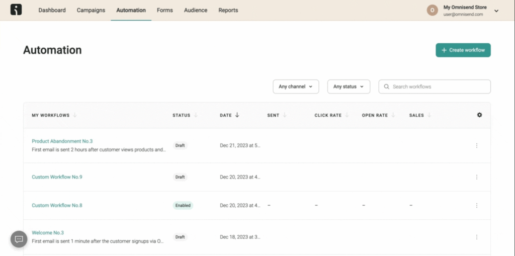 image 3 Top 10 Marketing Automation Tools Omnisend marketing automation campaigns